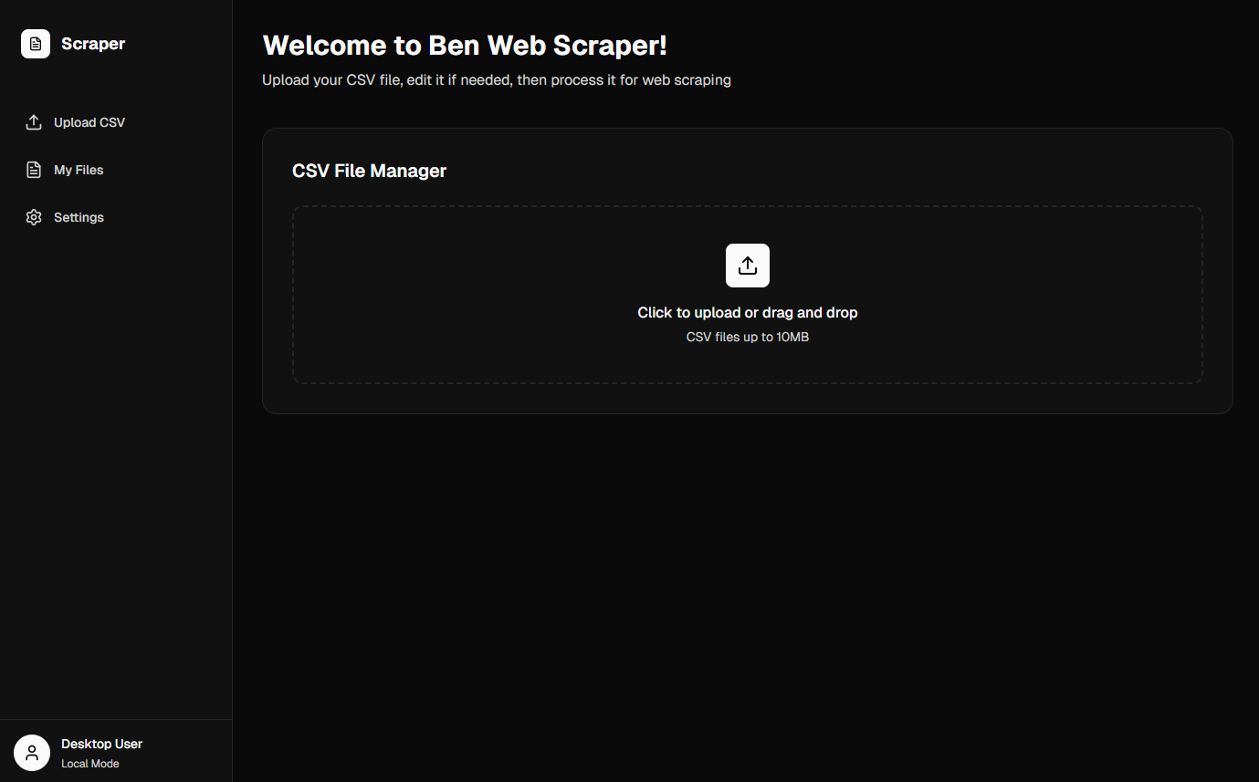 BEN WebScraper preview 2